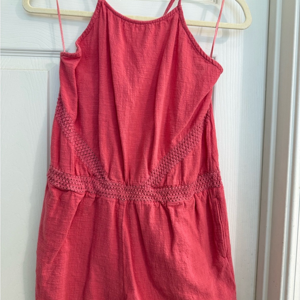 Coral Sleeveless Romper